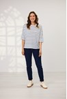 CAMEO LINEN TOP - navy sky
